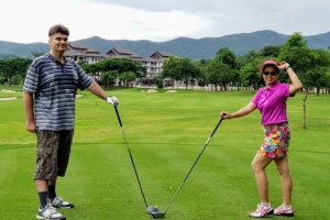 benefiting from some vegan diet weight loss and playing golf